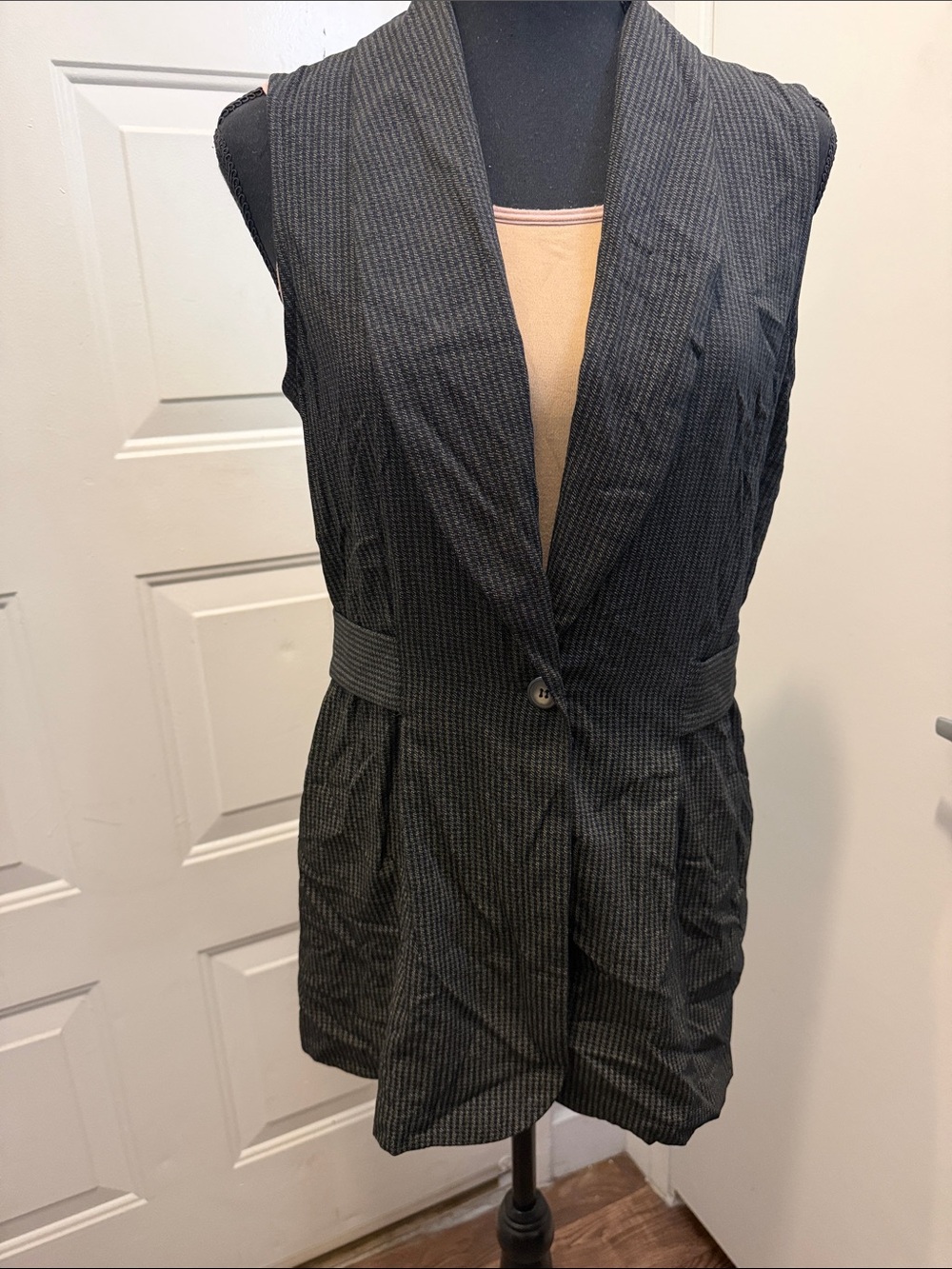 Vintage Y2K Alk that Jazz Black Pinstripe Sleeveless Dress